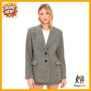 Chic Boyfriend Blazer Classic Tweed Elegant Office Wear Long Sleeve Collared